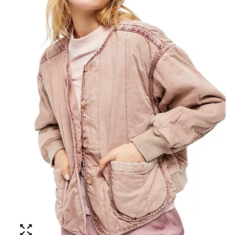 Free People Blush Bomber Jacket